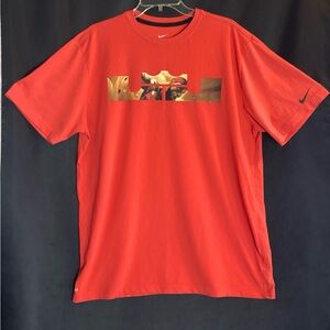LeBron James Nike Men's Red and Gold Graphic Tee